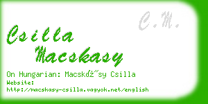 csilla macskasy business card